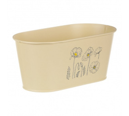 Truhlík kovový - motiv kvetoucího máku, žlutý