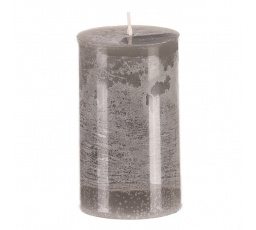 Svíčka sloupcovitá nižší - parafínový vosk, bez vůně, světle šedá