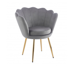 Křeslo velvet šedé /nohy zlaté/ FR1-FX