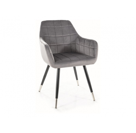Jídelní židle NUXE VELVET, šedý Bluvel 14/černý mat/chrom