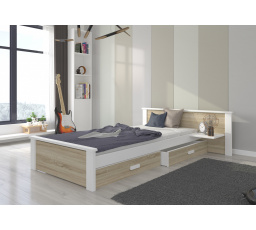 Postel ALDEX SHELF 200x90 White+Sonoma s matrací