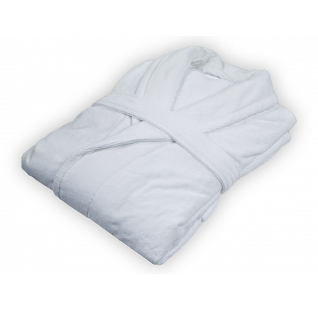 Velurový župan bílý