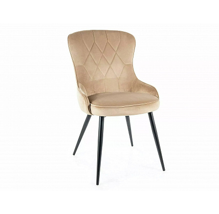 Jídelní židle LOTUS VELVET, béžový Bluvel 28/černý mat