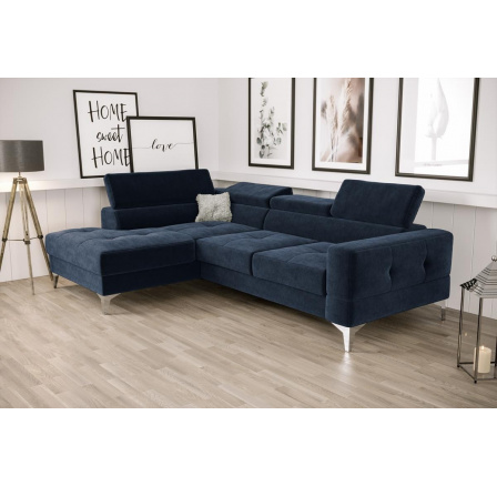Rohová sedací souprava TOSCANIA MINI s funkcí spaní 170x250 cm - modrá, levá