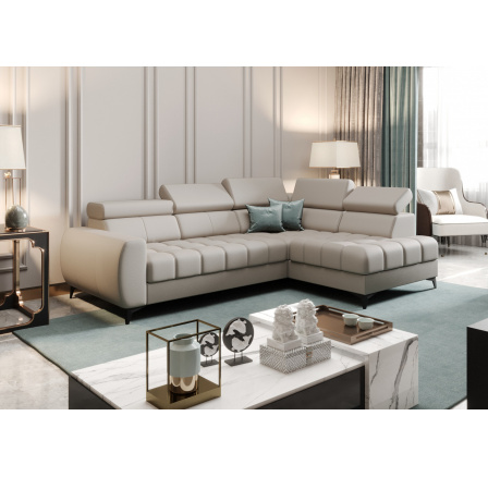 Rohová sedací souprava PORTO MINI přírodní kůže 170x255 cm - šedá kůže , pravá Rohová sedací souprava PORTO MINI přírodní kůže 170x255 cm - šedá kůže , pravá