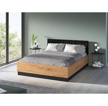 Postel URSO 1401 s úložným prostorem, dub Craft zlatý / černá, 160 × 200 cm Postel URSO 1401 s úložným prostorem, dub Craft zlatý / černá, 160 × 200 cm