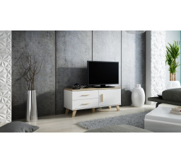 Tv komoda LOTTA RTV 120 1D2S, Bílá/Dub sonoma