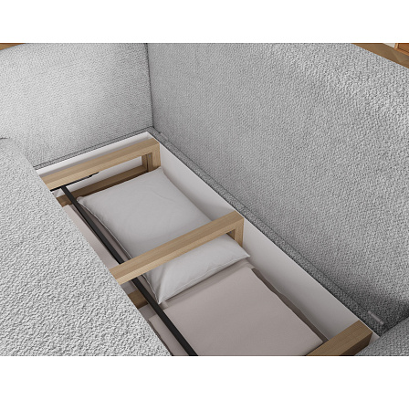 Bawal corner sofa with sleeping function and storage compartment, gray plush, right-hand side Avexin 04 188x100 Right 1