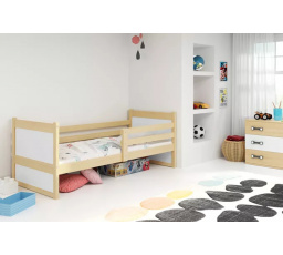 Dětská postel RICO 80x190 cm, bez matrace, Přírodní/Bílá