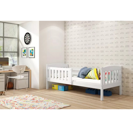 Dětská postel KUBUS 80x190 cm s matrací, Bílá