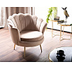 Křeslo CAMELLIA 1 VELVET, Béžový Bluvel 28/Zlatá