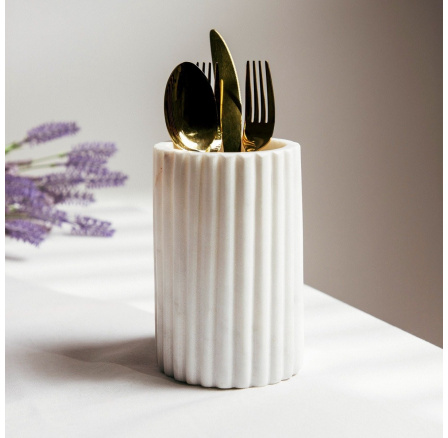 Nádoba MARBLE STRIPES na kuchyňské náčiní mramorová rýhovaná 13x10,5 cm 724329