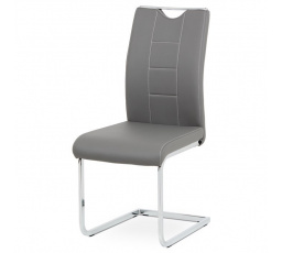 Jídelní židle, šedá, ekokůže, DCL-411 GREY