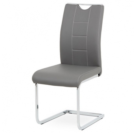 Jídelní židle, šedá, ekokůže, DCL-411 GREY