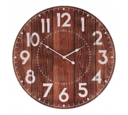 Hodiny nástěnné - hnědé, MDF, 58 cm