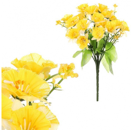 Narcis - umělá kytice, žlutá barva