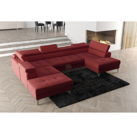 Rohová sedací souprava TOSCANIA MAX II 170x350x220červená , levá