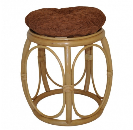 Ratanová taburetka široká medová polstr matylda hnědý