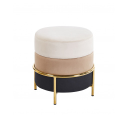 Taburet P8-FX (B)  béžový / cappuccino / černý / zlatý