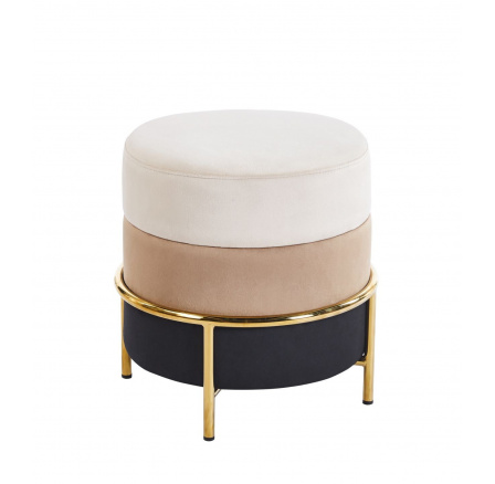 PŘEDPRODEJ -15% do 21.11 ! Puf samet (béžový/cappuccino/černý) P8-FX (G)