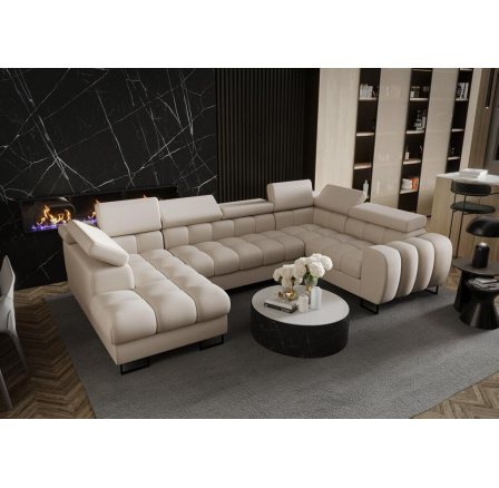 Rohová sedací souprava ASPEN MAX II 195x350x170 cm přírodní kůže - pravá, Kůže ecru Rohová sedací souprava ASPEN MAX II 195x350x170 cm přírodní kůže - pravá, Kůže ecru