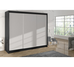 Skříň Debora II 200 - černá/bílá