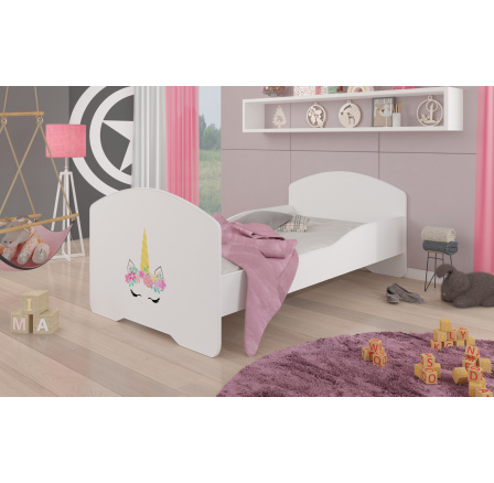 Postel s matrací PEPE UNICORN 160x80 Bílá