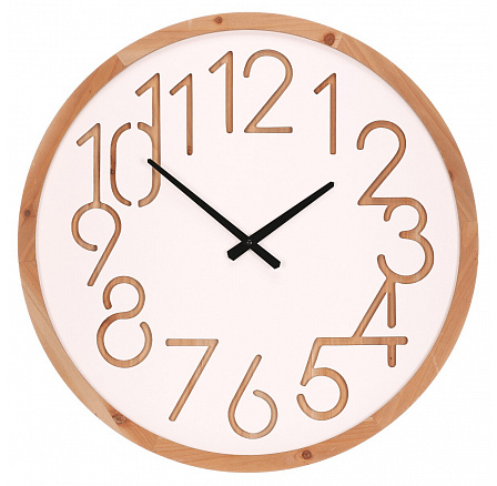 Hodiny nástěnné - pr. 60 cm, MDF a dřevěný rám, bílé Hodiny nástěnné - pr. 60 cm, MDF a dřevěný rám, bílé
