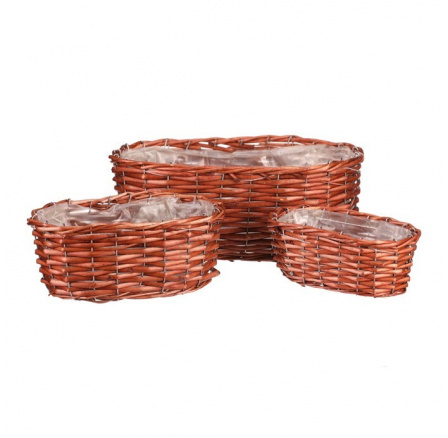 Truhlík oválný proutěný, cena za sadu 3ks. Tmavě hnědá barva. Truhlík oválný proutěný, cena za sadu 3ks. Tmavě hnědá barva.