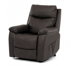 Polohovací křeslo, elektrické kabelové ovládání, hnědá, látka vintage, TV-5874 BR