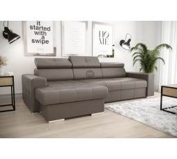 Rohová sedací souprava MARGO 160x250 přírodní kůže - levá, Kůže odstín hnědé - U-19