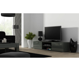 Tv komoda SOHO 180, šedá/lesklá šedá