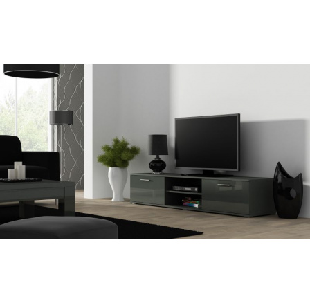 Tv komoda SOHO 180, šedá/lesklá šedá