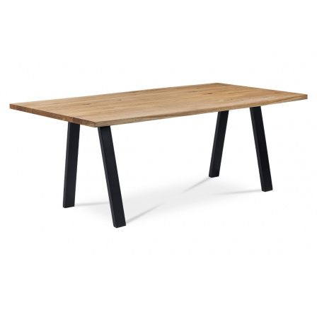 Jídelní stůl 180x90x75 cm, masiv dub, povrchová úprava olejem, kovová podnož, če
