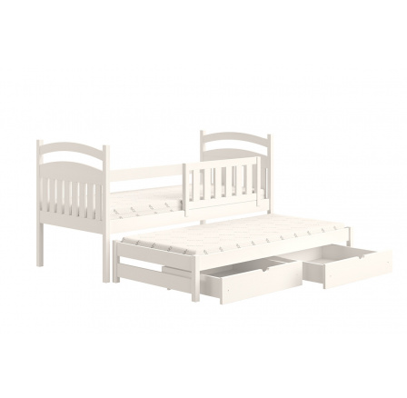 Postel dětská přízemní výsuvná Amely - Barva Bílý, rozměr 80x180
