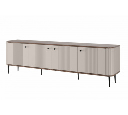Skříňka RTV Vesper 4D 187 cm - kašmír / ořech / černé nohy