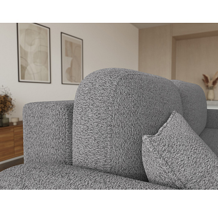 Bawal corner sofa with sleeping function and storage compartment, grey bouclé, left-hand side Royal 04 188x100 Left 1