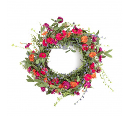 Věnec MEADOW s barevnými květy 45 cm 877020