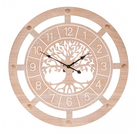Hodiny nástěnné - pr. 60 cm, MDF, strom života ve středu Hodiny nástěnné - pr. 60 cm, MDF, strom života ve středu
