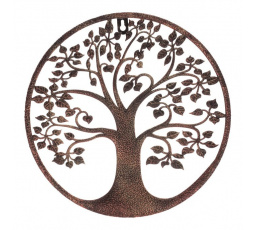 Strom kovový - dekorace na zeď, barva měděná-antik