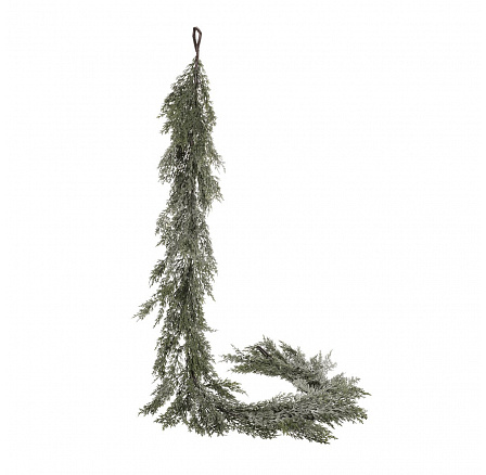 Túje - umělá girlanda, zelená, ojíněná