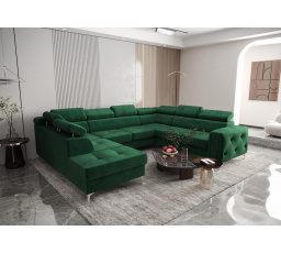 Rohová sedací souprava ORION MAX I s funkcí spaní 225X350X255 cm - zelená , pravá