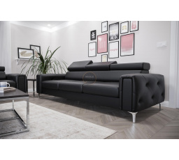 Sofa ORION III 255 cm přírodní kůže - černá kůže
