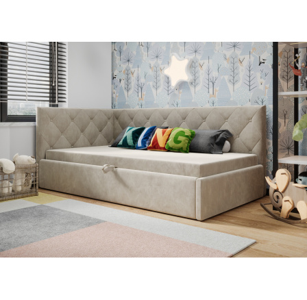 Postel ELZA - béžová - T13, Levá strana Postel ELZA - béžová - T13, Levá strana