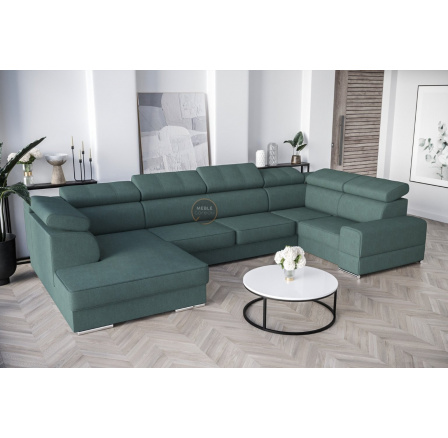Rohová sedací souprava ROYAL MAX I 210x375x185 - mořská zelená , pravá Rohová sedací souprava ROYAL MAX I 210x375x185 - mořská zelená , pravá