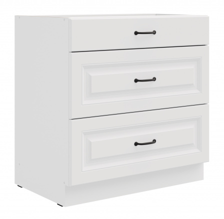 Dolní skřínka STILO - 80 D 3S BB, Bílá/Bílá