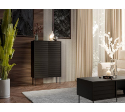 CORTINA komoda 100 (4D) černá/ořech (1 ks)=2 str. )