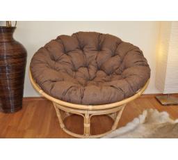 Ratanový papasan 115 cm medový - polstr hnědý melír