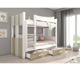 Dvoulůžková patrová postel ARTA 200x90 Bílá+Sonoma