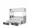 Třílůžková patrová postel ARTEMA 180x80 Bílá+Antracit